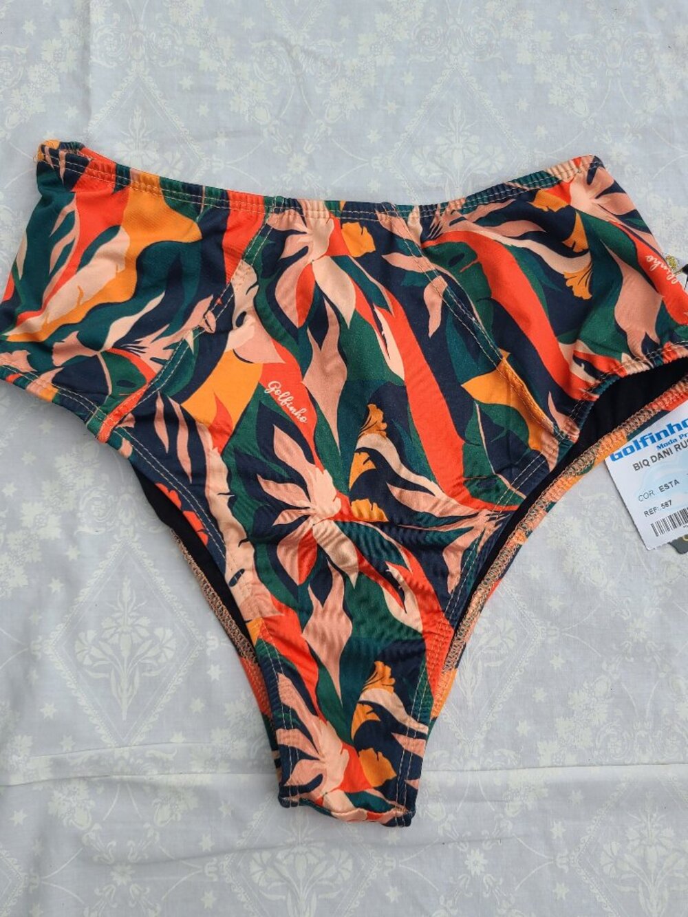 Golfinho Lehua Bikini Bottom - Birds of Paradise - Size Medium